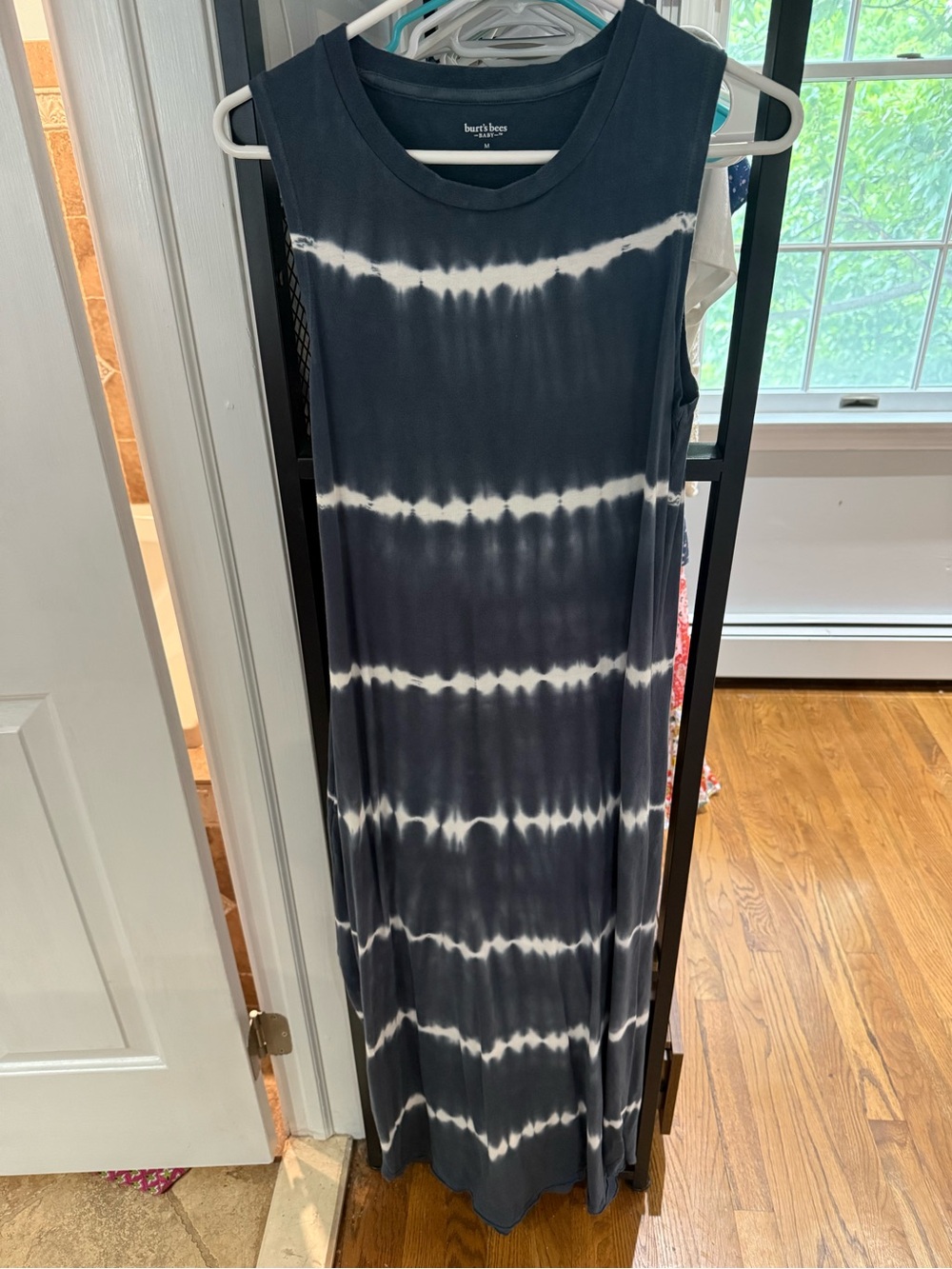 Burt's Bees 100% Organic Cotton Maxi Dress - Navy and White Tie-Dye